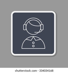 Thin Line Support Web Icon