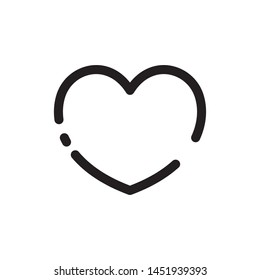 Thin Line symbol or Icon with black stroke of love passion for website and app phone. isolated. vector. 
