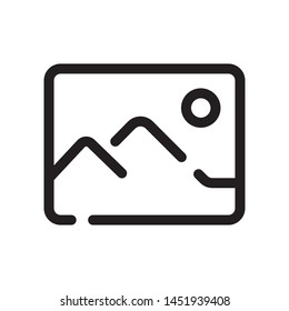 Thin Line symbol or Icon with black stroke of picture graphic design related for website and app phone. isolated. vector. 