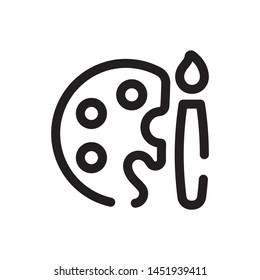 Thin Line symbol or Icon with black stroke of brush graphic design related for website and app phone. isolated. vector. 