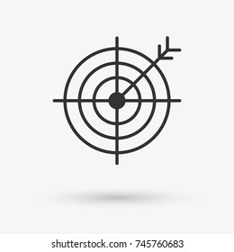 Thin line target icon. Vector illustration