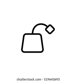 thin line tea bag icon on white background