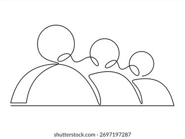 thin line teamwork icon like virtual webinar or chatroom. simple outline trend modern thought logotype graphic lineart stroke art design isolated on white. concept of three people