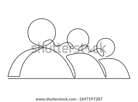 thin line teamwork icon like virtual webinar or chatroom. simple outline trend modern thought logotype graphic lineart stroke art design isolated on white. concept of three people