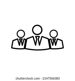 Thin line teamwork icon on white background - Vector illustration