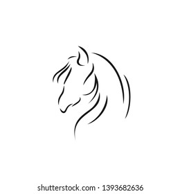 a thin line that forms a beautiful horse