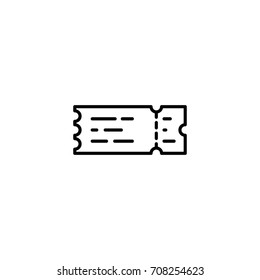 thin line ticket icon on white background