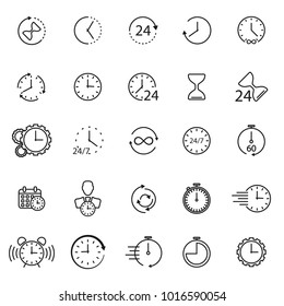 Thin line time icon set for mobile concepts and web apps.. Collection modern infographic logo and pictogram.