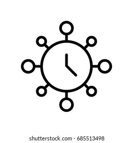 Thin line time management icon. Vector illustration isolated on a white background. Simple outline pictogram of time management.