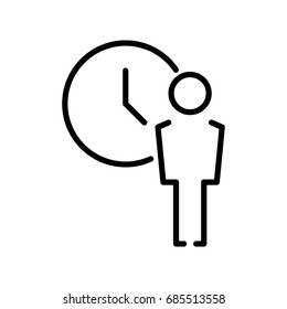 Thin line time management icon. Vector illustration isolated on a white background. Simple outline pictogram of time management.