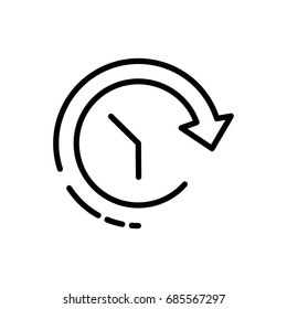 Thin line time management icon. Vector illustration isolated on a white background. Simple outline pictogram of time management.