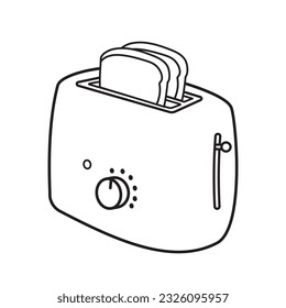 Icono de tostador de línea delgada sobre fondo blanco. Ilustración del vector EPS 10. Trazo editable.