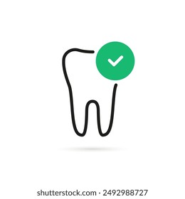 thin line tooth like good dental service icon. simple linear trend modern graphic design abstract logotype element isolated on white. concept of easy and quick check up of enamel and dental diseases