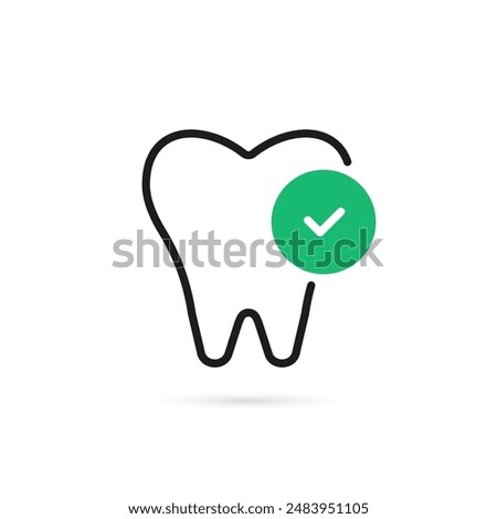 thin line tooth like quality dentistry icon. simple linear trend modern graphic design abstract logotype element isolated on white. concept of easy and quick check up of enamel and dental diseases