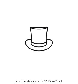 thin line top hat icon on white background