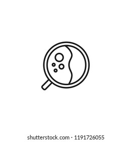thin line top view cup icon on white background