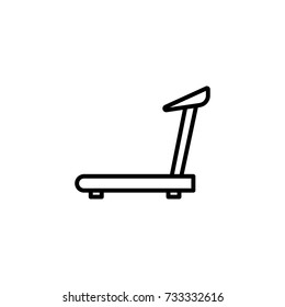 thin line treadmill icon on white background