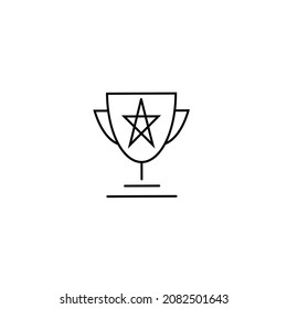 Thin line trophy icon isolated on white background