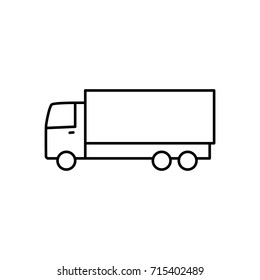 thin line truck icon on white background