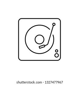 thin line turntable icon on white background
