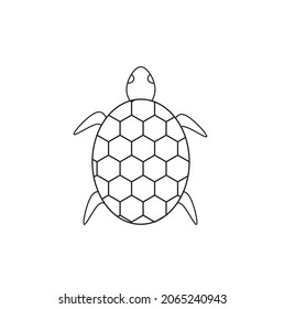 Thin line Turtle Icon isolated on white background.outline flat Turtle Icon