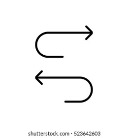thin line undo redo icons on white background