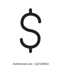 Thin line US Dollar symbol, USD, Vector illustration