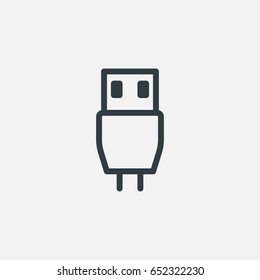 thin line usb lightning charging cable. concept of connection, tech, cell phone accessories, recharge, data transmission. flat style trend modern design vector illustration on gray background