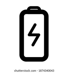 Thin line user battery icon. Fully editable. Royalty free.