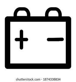 Thin line user car battery icon. Fully editable. Royalty free.
