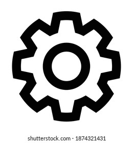Thin line user gear icon. Fully editable. Royalty free.
