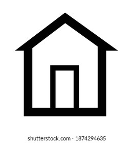 Thin line user house icon. Fully editable. Royalty free.