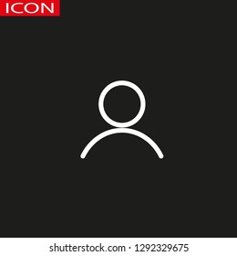 thin line user icon on white background