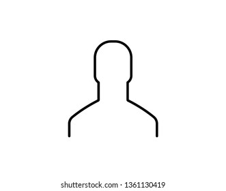thin line user icon on white background - Vector 
