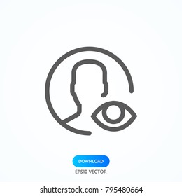 thin line user icon on white background. person symbol. human sign