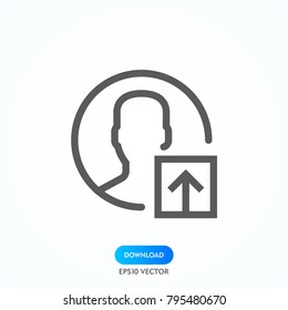 thin line user icon on white background. person symbol. human sign