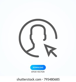 thin line user icon on white background. person symbol. human sign