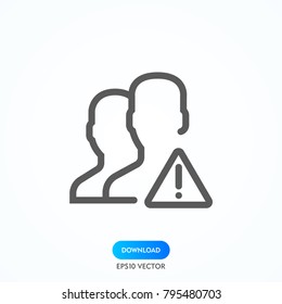 thin line user icon on white background. person symbol. human sign
