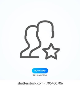 thin line user icon on white background. person symbol. human sign