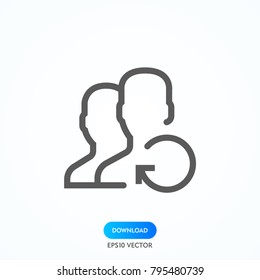 thin line user icon on white background. person symbol. human sign