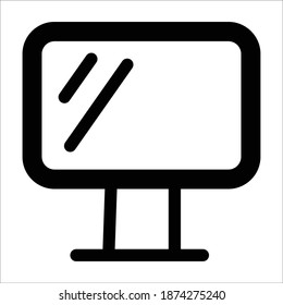 Thin line user monitor icon. Fully editable. Royalty free.