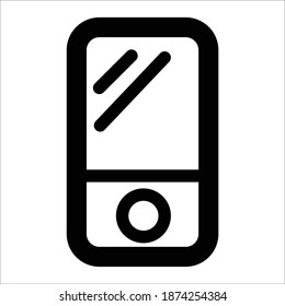 Icono mp3 de usuario de línea delgada. Totalmente editable. Libre de regalías.