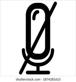 Thin line user mute microphone icon. Fully editable. Royalty free.
