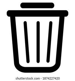 Thin line user trash can icon. Fully editable. Royalty free.