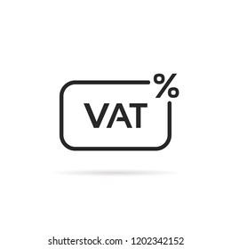 thin line vat tax percent icon. flat linear style trend modern logotype graphic art design element isolated on white background. concept of value added tax