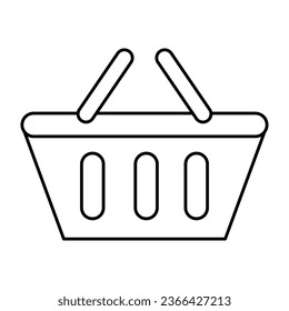 Thin line vector icon grocery basket. Flat design. Illustration