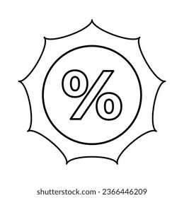 Thin line vector icon sale offer. Flat design. Illustration