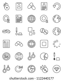 thin line vector icon set - toilet brush vector, world, personal information, pie graph, pills, no fastfood, gymnast rings, oxygen, earth, music hit, stop button, undo, loading, globe, 24 hour