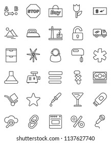 thin line vector icon set - money vector, glass, cargo, no hook, tulip, route, link, favorites, ambulance star, dropper, cloud, menu, usb modem, stop, windmill, mountain, unlock, relocation truck