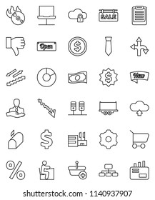 thin line vector icon set - student vector, clipboard, dollar coin, pie graph, cash, crisis, medal, tie, hierarchy, sign, stairways run, route, client, truck trailer, music hit, finger down, server